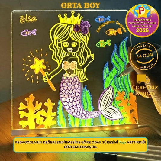 Yuvia™ GlowArt – 3D Neon Yazı Tahtası