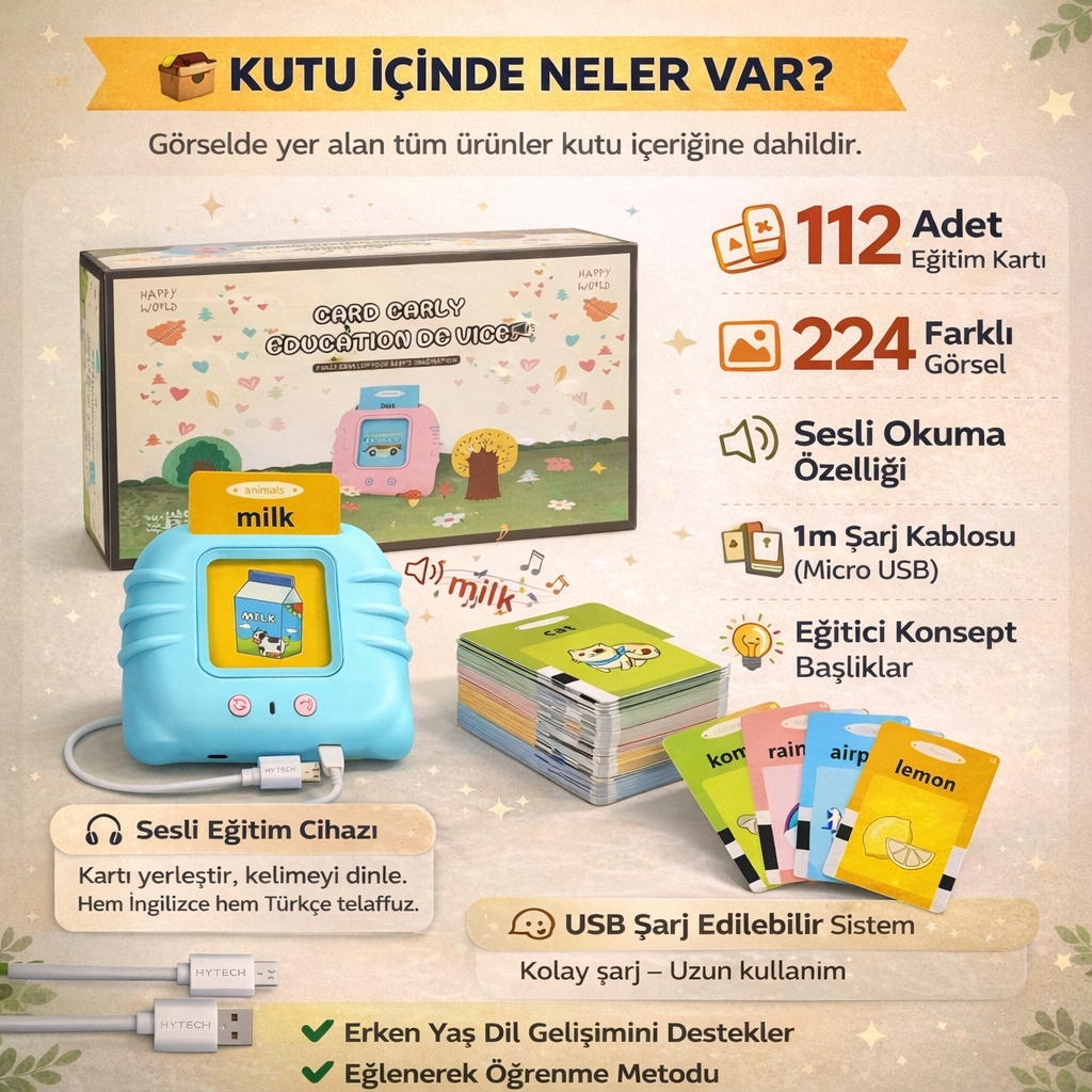 Yuvia Türkçe & İngilizce sesli kelime öğretim seti